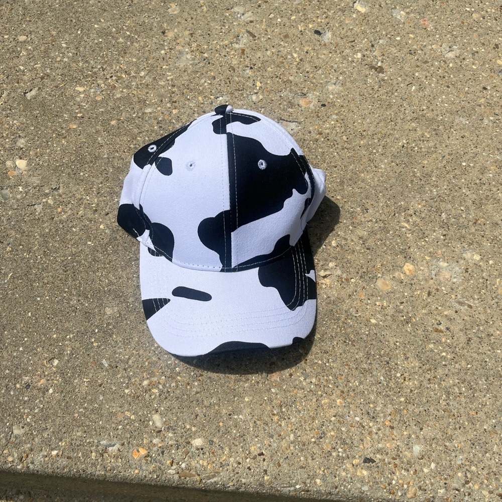 Black and White Cow Print Cap